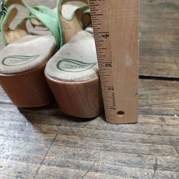 Dansko Sz 9.5 10 EU40 Sandals Sophie Green Slip On Shoes Buckle Leather - Picture 7 of 11